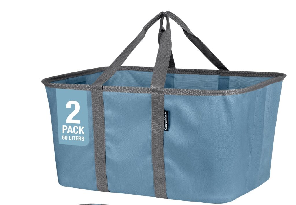 CleverMade Collapsible Laundry Tote 2-Pack With Snap Hinges