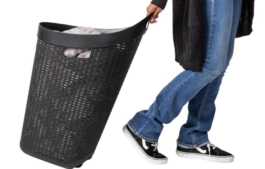 Mind Reader Rolling Collapsible Laundry Hamper With Mesh Top