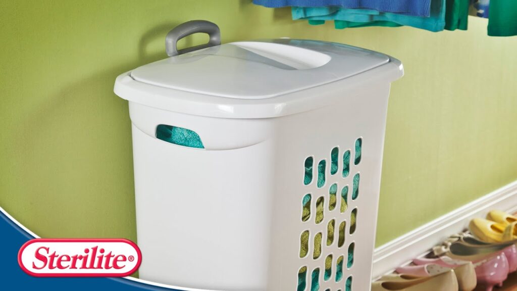 Sterilite Ultra Wheeled Hamper With Lid and Pull Handle