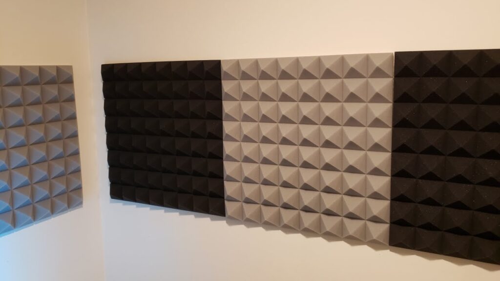 Command Strips + Acoustic Foam Panels