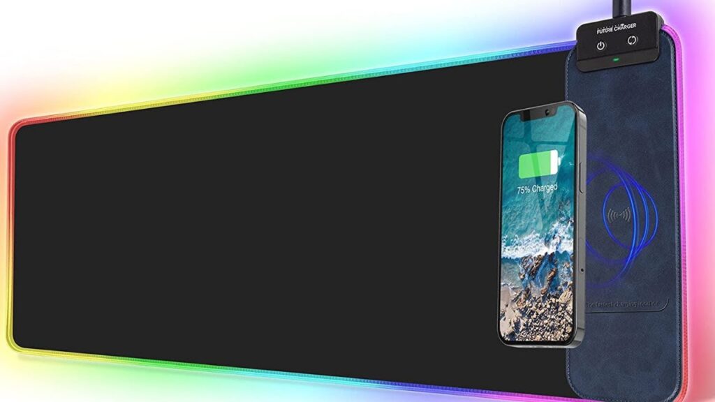 GIM RGB Extended Gaming Desk Pad with Wireless Charger