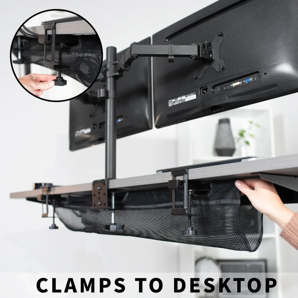 VIVO DESK-AC44MH 44" Clamp-On Mesh Cable Management