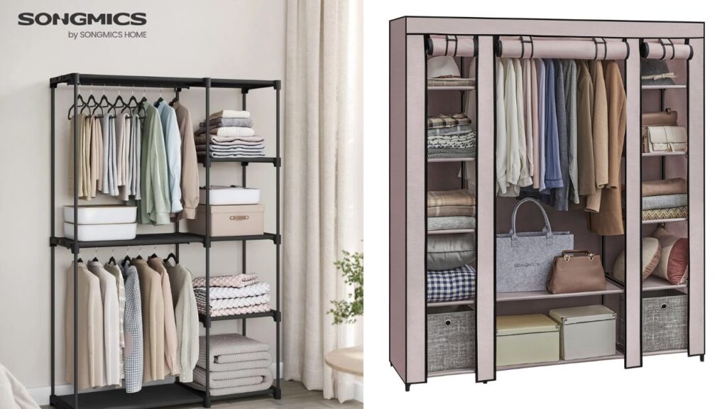 SONGMICS 5-Shelf Hanging Wardrobe Organiser